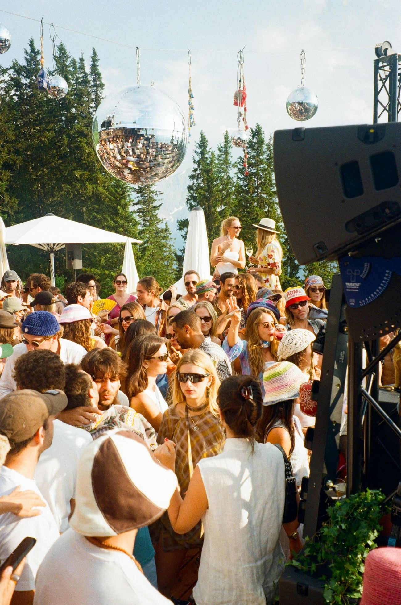 Dancing in the afternoon under the disco ball